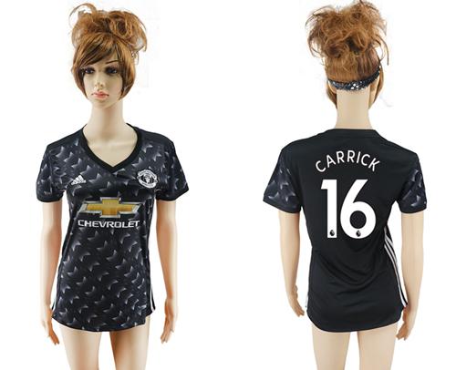 Women's Manchester United #16 Carrick Away Soccer Club Jersey - Click Image to Close